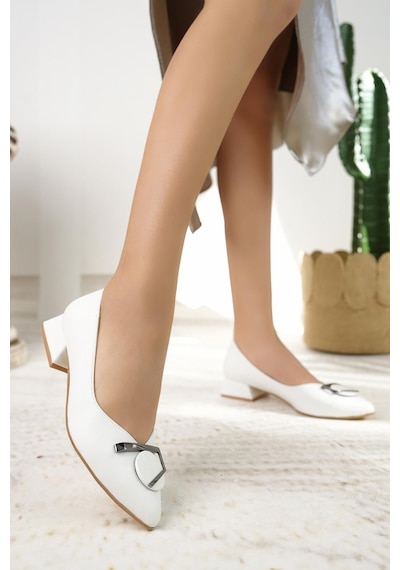Nesilshoes Nesil Shoes Desca 012 Beyaz Günlük Kadın Babet