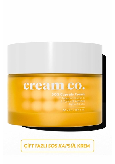 Cream Co. Leke Karşıtı Cilt Tonu Eşitleyici C Vitamini içeren Nemlendirici Kapsül Yüz Kremi 50 ML