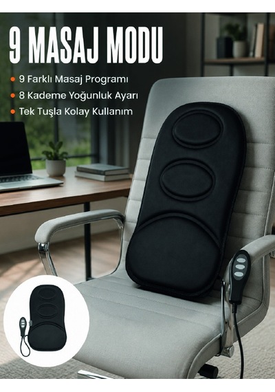 Motorlu Isıtmalı Masaj Minderi Masaj Modlu Ev, Ofis Ve Araç Koltuk Pedi Sarı