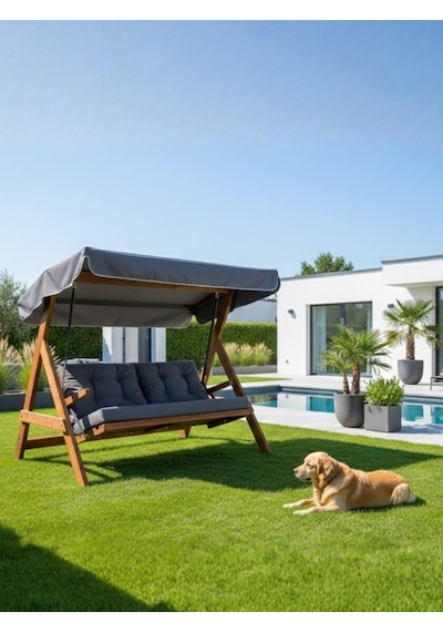 Aida Swings Paris 2000 3 Kişilik Ahşap Bahçe Salıncağı Balkon Teras Salıncağı Şık Tasarımlı Salıncak Krem Aida Swings Paris 2000 3 Kişilik Ahşap Bahçe Salıncağı Balkon Teras Salıncağı Şık Tasarımlı Salıncak Krem
