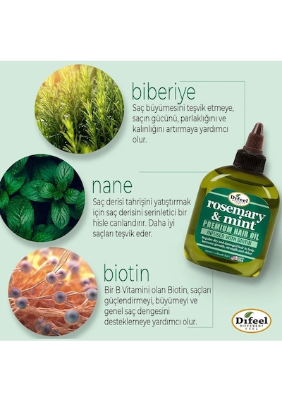 Difeel Rosemary & Mint Saç Yağı 75 ML