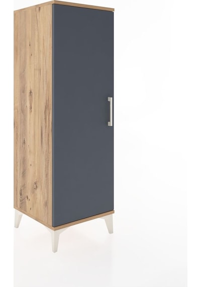 Hyperion Dolap Tek Kapaklı Tek Askılı 44x44x134 Çam-antrasit Çam