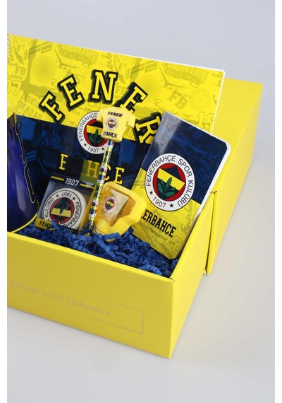 Dekomus Özel Kutulu Lisanslı Fenerbahçe Kırtasiye Seti Altın