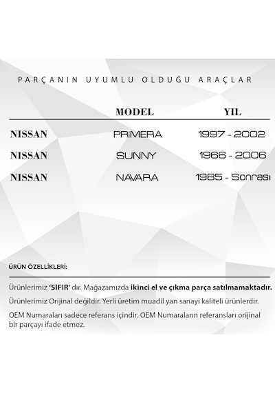 Nissan Primera, Sunny, Navara İçin Debriyaj Pedal Lastigi