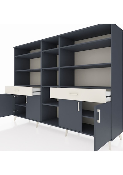 Hyperion Dolap 12 Raflı 2 Çekmeceli 4 Kapaklı 220x44x163 Antrasit Antrasit-antrasit/aytaşı Hyperion Dolap 12 Raflı 2 Çekmeceli 4 Kapaklı 220x44x163 Antrasit Antrasit-antrasit/aytaşı