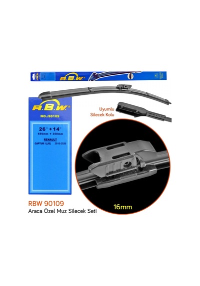 RBW 90109 Renault Captur 2016-2020 26+14 inç / 650+350 mm Muz Sil