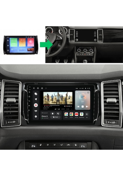 Skoda Kodiaq - Araç Multimedya Ekran - 2gb 32gb - S - Piano Black - 2017 - 2020 - 9 Inch - Myway - Red