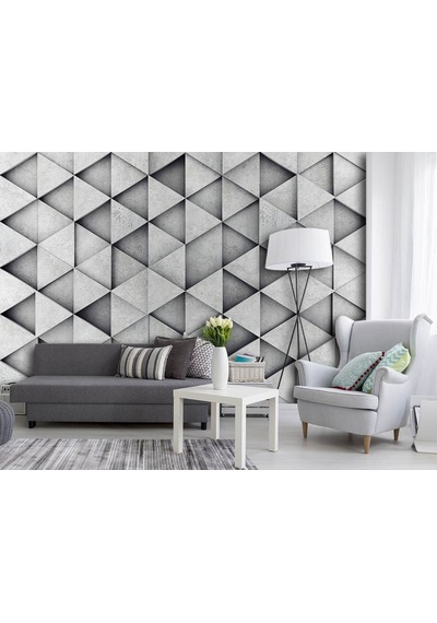 3 Boyutlu Geometrik Desenli Duvar Kağıdı (397459550)