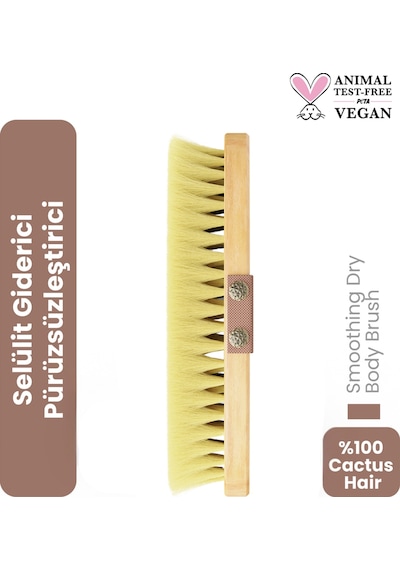 Cosmogenesis Labs Selülit Karşıtı %100 Doğal Kaktüs Kılı Fırça - Ölü Deri Temizleyici Arındırıcı Vegan ve Hayvan Dostu