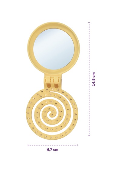 Beauty Makaron Saç Fırçası - 3d Esnek, Aynalı, Çanta Boy - Compact Detangler Sarı