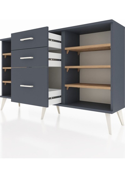 Arges Konsol 6 Raflı 3 Çekmeceli 132x30x83 Antrasit-çam/antrasit Çam/antrasit Arges Konsol 6 Raflı 3 Çekmeceli 132x30x83 Antrasit-çam/antrasit Çam/antrasit