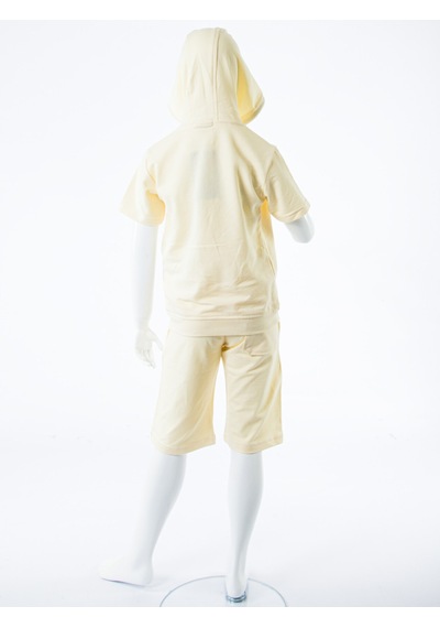 Xo Kids Erkek Çocuk Yazlık 2li Alt Üst Takım Tişort + Şort 8-14 Yaş 4221 Krem