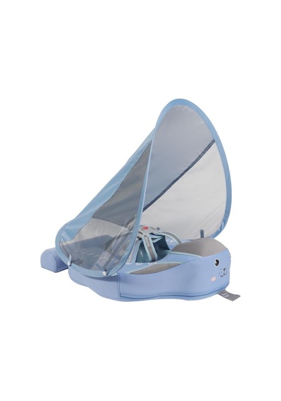 Mambobaby Yüzme Simidi - Classic Blue, Emniyetli, Gölgelikli Ve Ayak Destekli