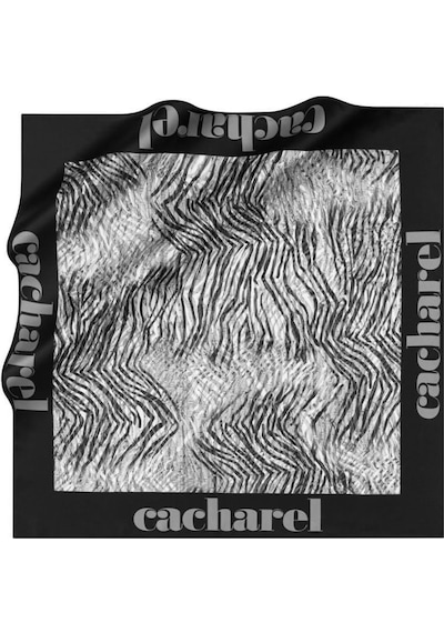Cacharel İpek Eşarp Twill - 8628313-913 Siyah Gri Siyah - Gri