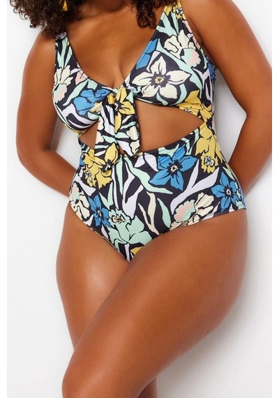 Ersefa Konforlu Plus Size Mayo Tasarım Büyük Beden Şık Detaylı Rahat Kes Çok Renkli