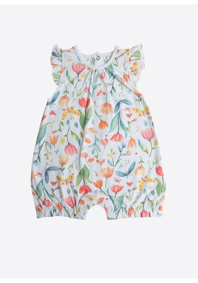 Kitikate Organik Bloomie 2'li Şort Tulum Turuncu