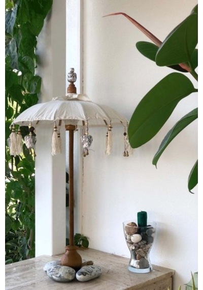 Prodiva Dekoratif El Yapımı Bali Şemsiye, Krem, 80 Cm