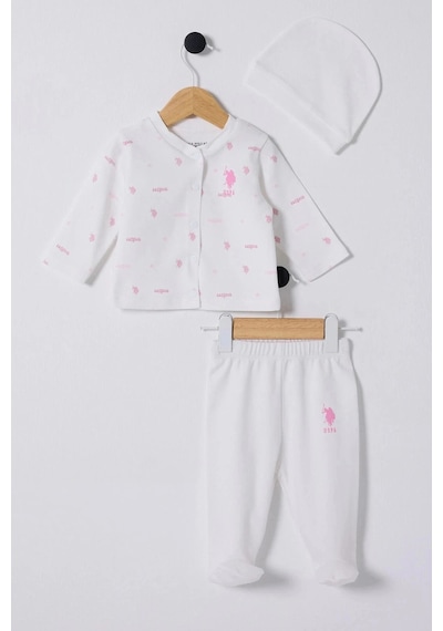 U.S. Polo Assn. U.s.polo Assn Kız Bebek Patikli 3lü Takım - Beyaz Beyaz