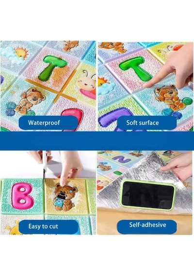Çoçuk Odası Kreş Anaokulu Alfabe Model Yapışkanlı Duvar Paneli Kağıdı 1 Adet A Harfi 1 Adet D Harfi Çok Renkli