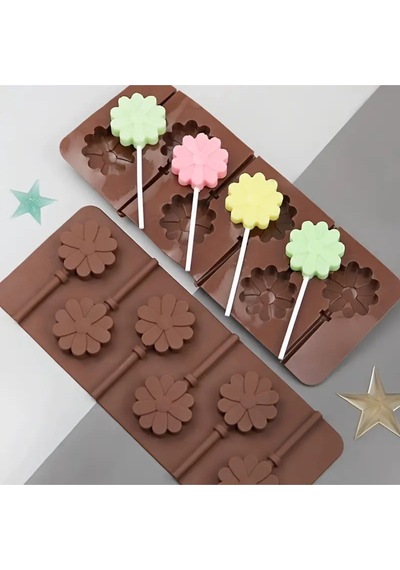 Silikon Lolipop Kalıbı Çikolata Kalıbı Silikon Kalıp Kahverengi