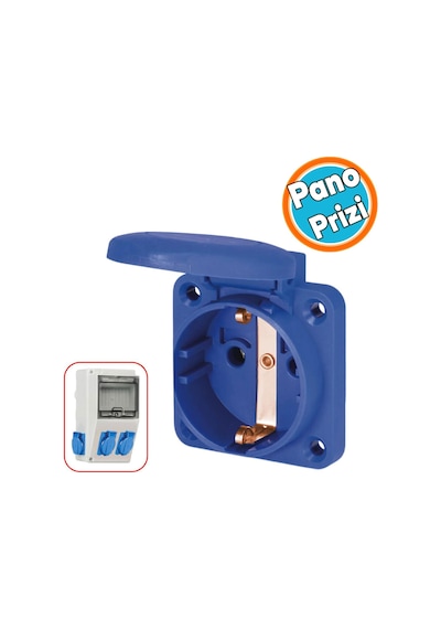 Pano Prizi Monofaze Topraklı Priz Kare Fiş Kablosuz Klemensli 220 V Trafo Kombinasyon Panosu Tekli