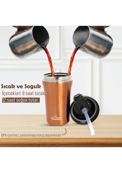 Any Morning Sı232021 İki Ağızlı Termos Mug Bakır 400 Ml