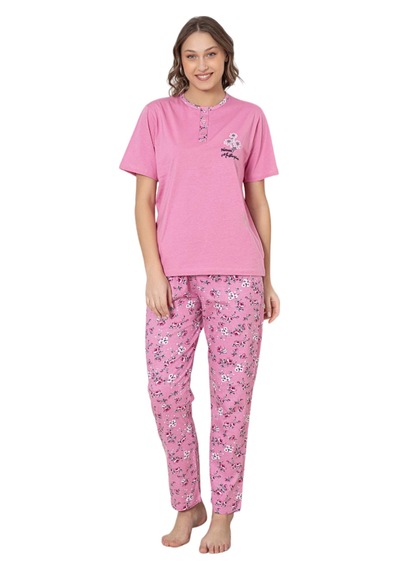 Abbas Erdem Erdem Kısa Kollu Pijama Takımı Dfn007 PEMBE