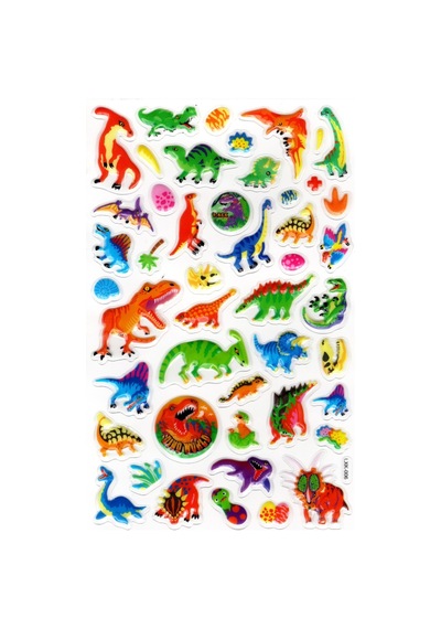 Sticker Kabartmalı Stiker Defter, Planlayıcı Etiket Lxk-006 - 22x14 Cm - Renkli Vahşi Dinazorlar
