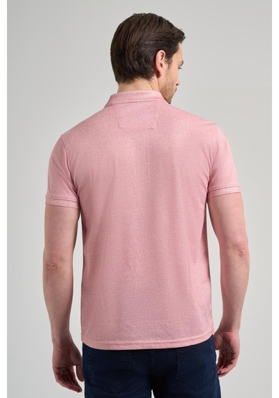 Pudra Kısa Kol Baskılı Pike Polo Yaka Cepsiz Esnek Casual Slim Fit Tişört 1011250151 Pudra