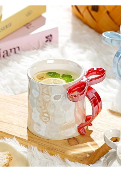 Kristal Kulp Temalı Seramik Kupa Kırmızı