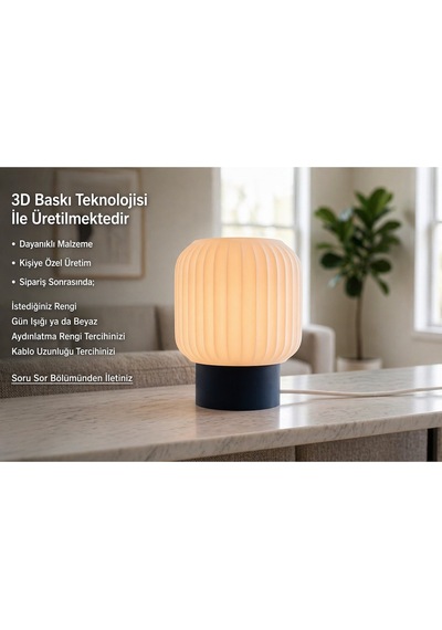 Evona Model - Led Abajur - Masa Lambası - Usb 5v İle Çalışır - Slim Led Aydınlatması Dahildir - Dekoratif Lamba - Renk Seçenekli Çok Renkli