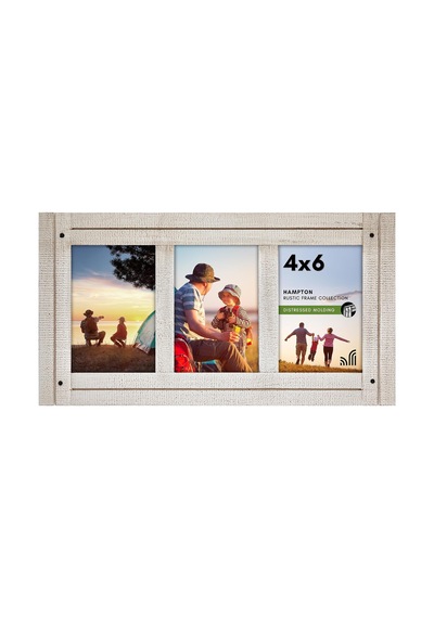 Lexroo 10x15 Cm Üçlü Fotoğraf Çerçevesi, Cilalı Kristal Berraklığında Cam, Hampton Koleksiyonu