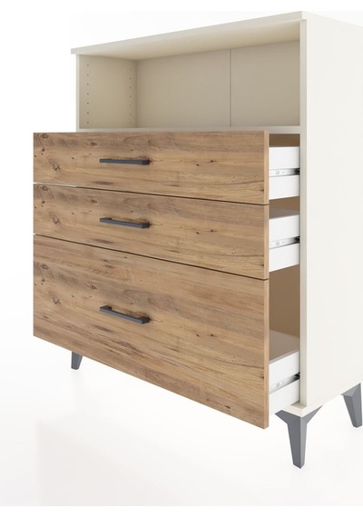 Arges Şifonyer Tek Raflı 3 Çekmeceli 88x30x106 Aytaşı-çam Aytaşı