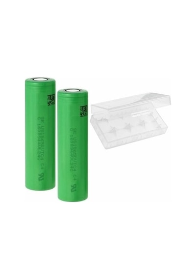 Sony US18650VTC4 2100 mAh 3.7 V 30A Şarj Edilebilir Pil 2'li + Pil Kutusu