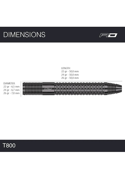 Red Dragon T-800 % 90 Tungsten Çelik Uçlu Dart Oku