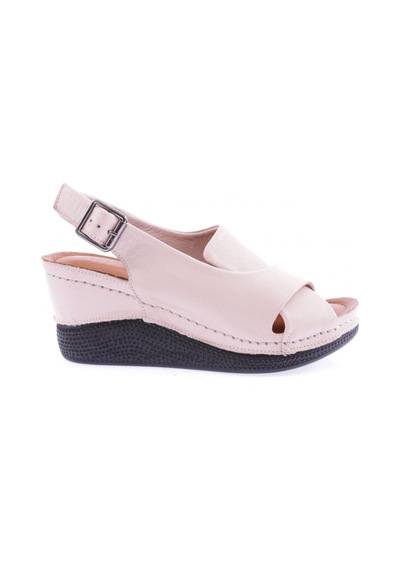 Dgn 6152 Kadin Çapraz Bantli Kalin Taban Sandalet Pudra