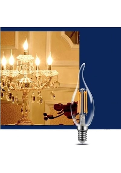 Cata Ct-4064 10'lu Paket Kıvrık Led Rustik Ampul - 7w E14 İnce Duy, Dekoratif Avize Ampulü 3000k Günışığı Genel