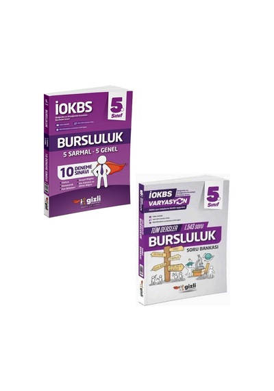 Gizli Yayınları 2025 5. Sınıf 10 Bursluluk Deneme + Tüm Dersler Soru Seti 2 Kitap