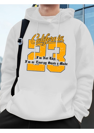 Startmore Startmorekaliforniya 23 Mektup Baskı Hoodie Erkek Kış Polar Sıcak Kazak Koşu Cep Kazak Sportif Gevşek Beyaz