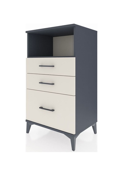 Hyperion Komodin Tek Raflı 3 Çekmeceli 60x44x106 Antrasit-aytaşı Antrasit