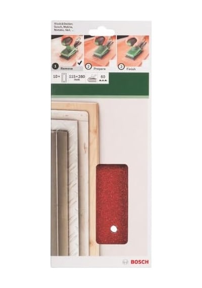 Home And Garden Zımpara Kağıdı Farklı Malzemeler İçin, 10 Adet, 115 X 280 Mm, Granülasyon 60