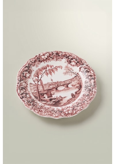 Emsan Floransa Pasta Tabağı 21 Cm Yeşil Bordo
