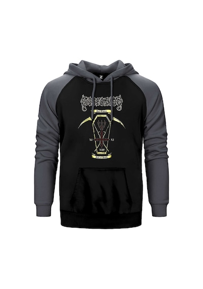 Dissection Cult Of Death Gri Renk Reglan Kol Kapşonlu Sweatshirt Gri