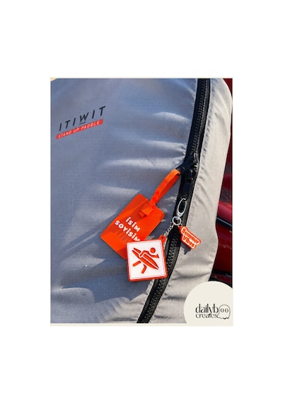 Paddle Board Charm Anahtarlık -summer Vibes Figürlü Çanta Aksesuarı-kutu İçecek Açacaklı Anahtarlık-3d Dekoratif Baskı-turuncu Turuncu