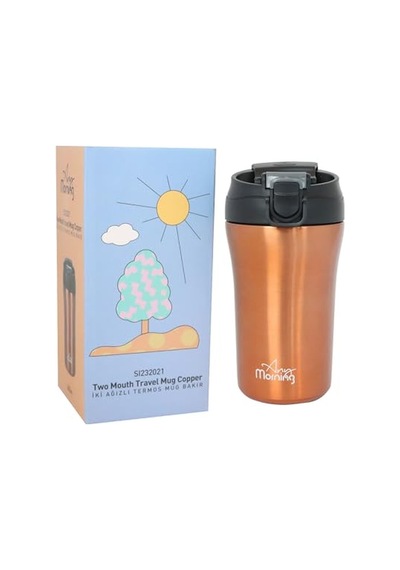 Morning 400 Ml Paslanmaz Çelik Termos Mug Çift Işlevli Sızdırmaz Kapaklı Siyah Sı232021 Genel