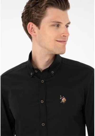 U.S. Polo Assn. Erkek Siyah Uzun Kollu Basic Gömlek 1962092 SİYAH