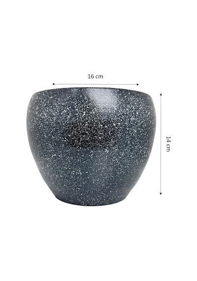 Bitki Tasarımı Ev Dekorasyon Gri Granit Toprak Saksı Saksılık Salon Çiçeklik - 15 CM
