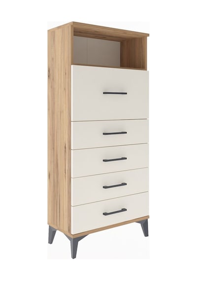 Arges Dolap Tek Raflı 5 Çekmeceli 60x30x134 Çam-aytaşı Çam