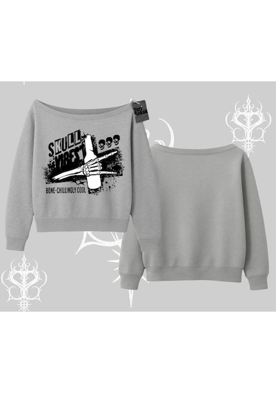 Startmore Kayık Yaka Sweatshirt Skull Impact Bone Chilling Street Icon Gri
