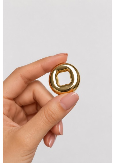Gold Hollow Form Küpe Açık Gold